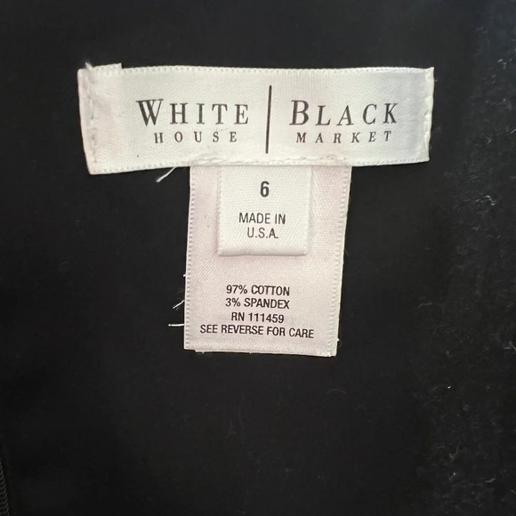 WHBM Black Strapless Sweetheart Neck Dress w/ Beaded Tassel Belt Sz. 6 - Picture 5 of 5